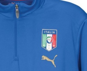 closeup of Italia Puma training top